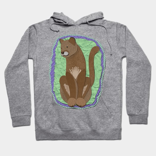 Paper craft mountain lion Hoodie by Black Squirrel CT